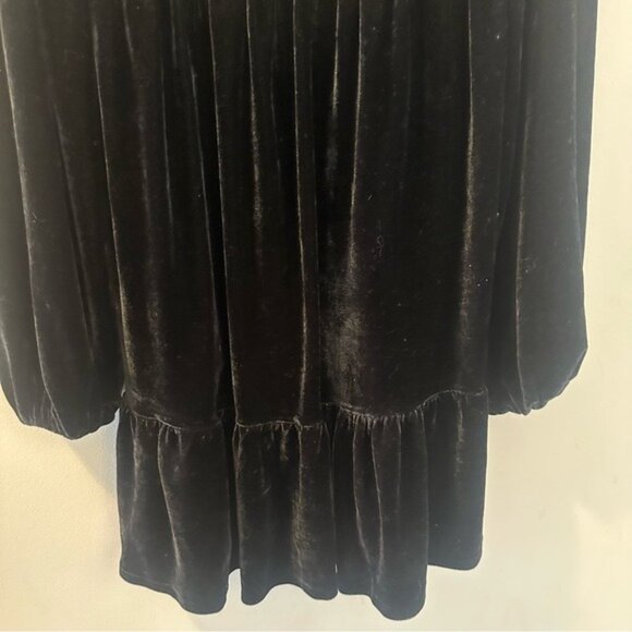 Aura Black Velvet  Regency Gothic Babydoll Mini Dress Size Medium - Picture 7 of 16